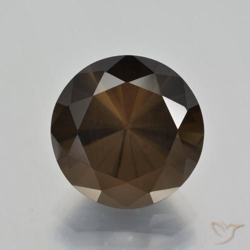 9.41ct Natural Umber Brown Quartzo Fumê, Redondo, VS