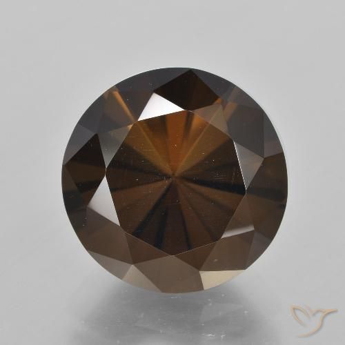 Quartzo Fumê Hickory Brown Natural 9.93ct, Corte Redondo, VVS