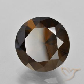 Quartzo Fumê Hickory Brown Natural 9.93ct, Corte Redondo, VVS