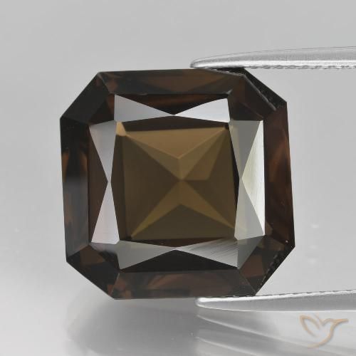13.94ct Natural Marrom Quartzo Fumê, Corte Esmeralda, VVS