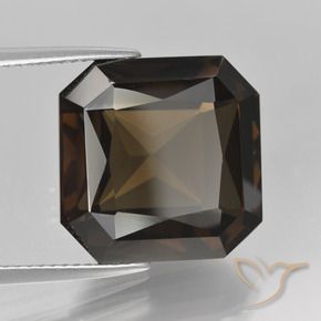 Quartzo Fumê Marrom Natural 13.94ct, Corte Octógono / Esmeralda, VVS