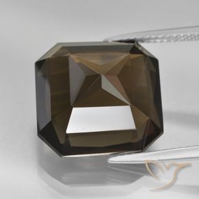 Quartzo Fumê Marrom Natural 13.94ct, Corte Octógono / Esmeralda, VVS