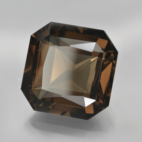 Quartzo fumê marrom natural 14,50ct, corte esmeralda, VVS