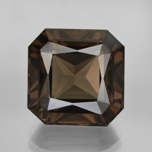 Quartzo fumê marrom natural 15,84ct, corte esmeralda, VVS
