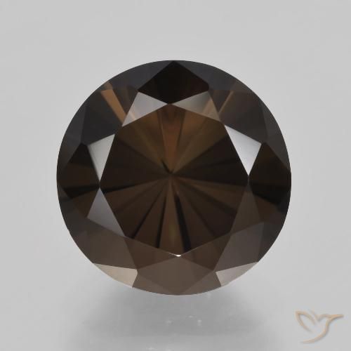 5.53ct Natural Umber Brown Quartzo Fumê, Redondo, VVS