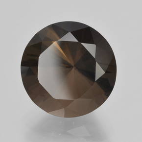 Quartzo fumê marrom natural 5,77ct, corte redondo, VVS