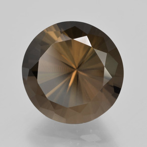 Quartzo fumê marrom natural 5,91ct, corte redondo, VVS