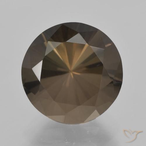6.15ct Natural Marrom Quente Quartzo Fumê, Redondo, VVS