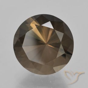 Quartzo Fumê Marrom Quente Natural 6.15ct, Redondo, VVS