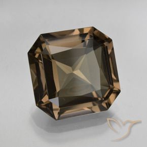 Quartzo Fumê Umber Brown Natural 8.22ct, Corte Octógono / Esmeralda, VVS