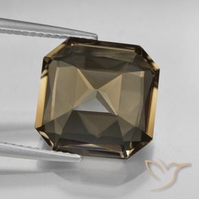 Quartzo Fumê Umber Brown Natural 8.22ct, Corte Octógono / Esmeralda, VVS