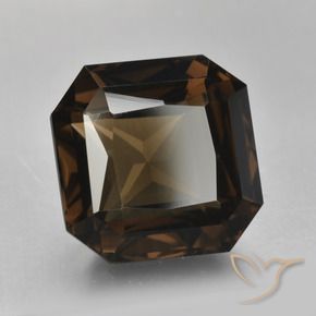 Quartzo fumê marrom natural 8,52ct, corte esmeralda, VVS
