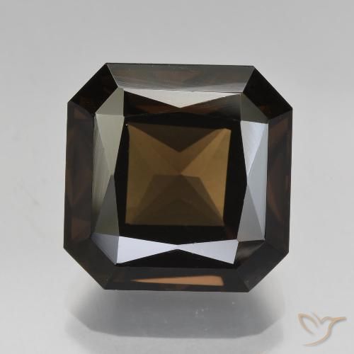 8.66ct Natural Marrom escuro Quartzo Fumê, Corte Esmeralda, VVS