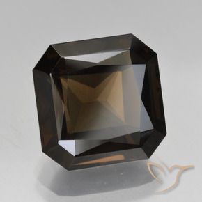 Quartzo Fumê Marrom escuro Natural 8.66ct, Corte Octógono / Esmeralda, VVS