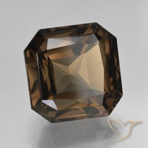 Quartzo Fumê Marrom escuro Natural 8.86ct, Corte Octógono / Esmeralda, VVS
