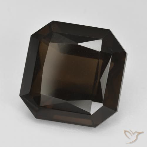 Quartzo Fumê Marrom escuro Natural 8.90ct, Corte Octógono / Esmeralda, VVS-VS