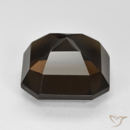 Quartzo Fumê Marrom escuro Natural 8.90ct, Corte Octógono / Esmeralda, VVS-VS