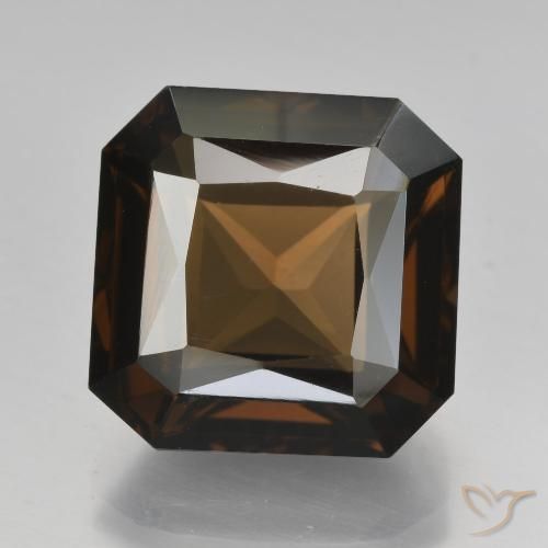 9.11ct Natural Umber Brown Quartzo Fumê, Corte Esmeralda, VVS