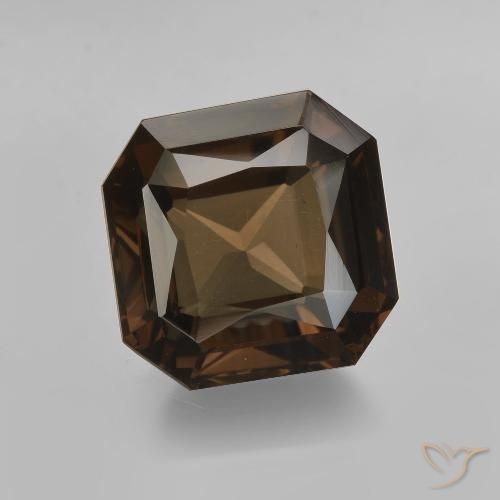 6.35ct Natural Umber Brown Quartzo Fumê, Corte Esmeralda, VVS
