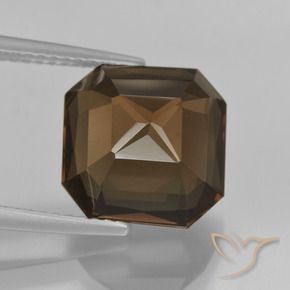 Quartzo Fumê Umber Brown Natural 6.35ct, Corte Octógono / Esmeralda, VVS
