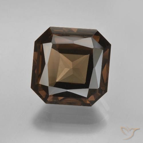 6.20ct Natural Umber Brown Quartzo Fumê, Corte Esmeralda, VVS