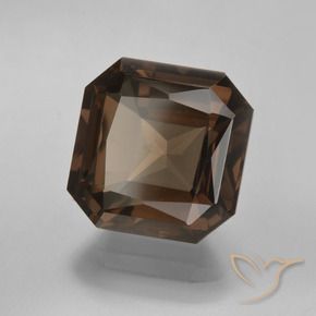 Quartzo Fumê Umber Brown Natural 6.20ct, Corte Octógono / Esmeralda, VVS