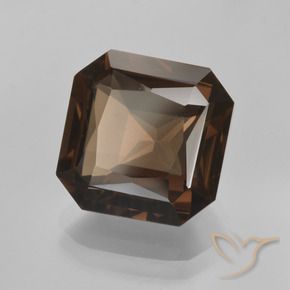Quartzo Fumê Umber Brown Natural 6.55ct, Corte Octógono / Esmeralda, VVS