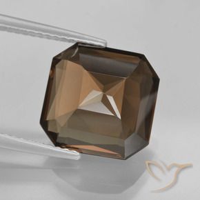 Quartzo Fumê Umber Brown Natural 6.55ct, Corte Octógono / Esmeralda, VVS