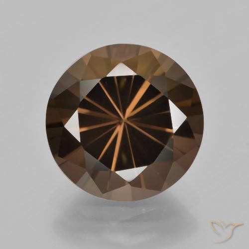 Quartzo Fumê Hickory Brown Natural 5.85ct, Redondo, VVS