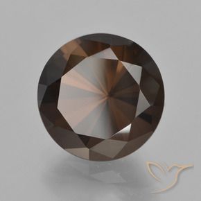 Quartzo Fumê Marrom escuro Natural 6.34ct, Redondo, VVS