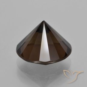 Quartzo Fumê Marrom escuro Natural 6.34ct, Redondo, VVS