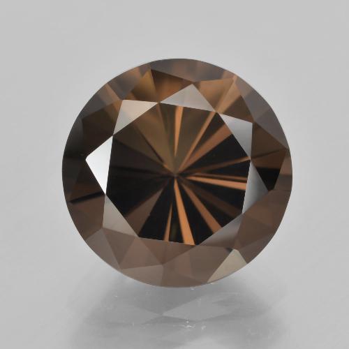 Quartzo fumê marrom natural 6,57ct, corte redondo, VVS
