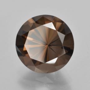 Quartzo fumê marrom natural 6,57ct, corte redondo, VVS