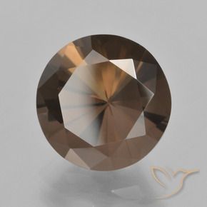 Quartzo Fumê Umber Brown Natural 6.93ct, Corte Redondo, VVS