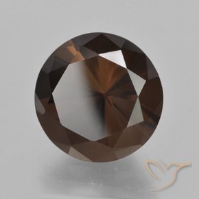 Quartzo Fumê Marrom avermelhado Natural 6.99ct, Redondo, VVS