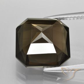 Quartzo Fumê Umber Brown Natural 7.63ct, Corte Octógono / Esmeralda, VVS-VS