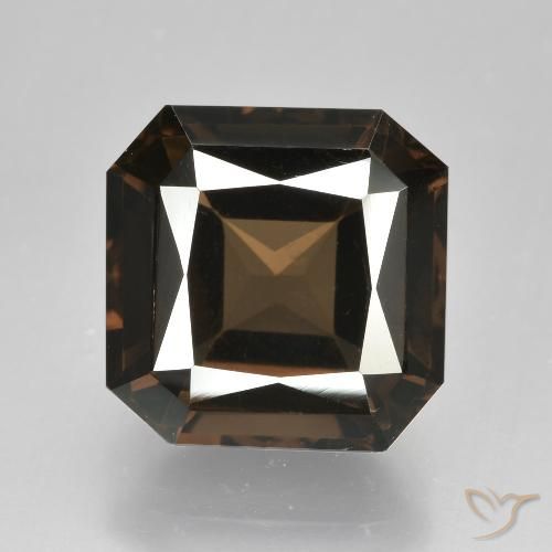 7.61ct Natural Marrom escuro Quartzo Fumê, Corte Esmeralda, VVS-VS