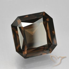 Quartzo Fumê Marrom escuro Natural 7.61ct, Corte Octógono / Esmeralda, VVS-VS