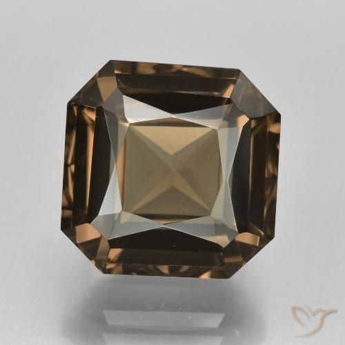 7.87ct Natural Marrom Quente Quartzo Fumê, Corte Esmeralda, VVS