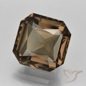 Quartzo Fumê Marrom Quente Natural 7.87ct, Corte Octógono / Esmeralda, VVS