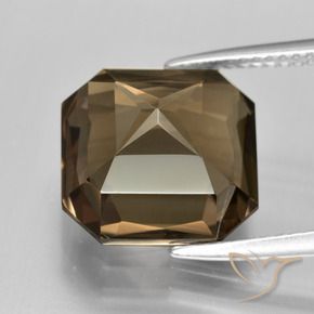 Quartzo Fumê Marrom Quente Natural 7.87ct, Corte Octógono / Esmeralda, VVS