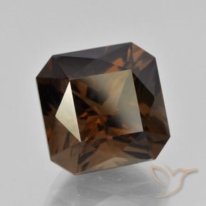Quartzo Fumê Hickory Brown Natural 10.01ct, Corte Octógono / Esmeralda, VVS