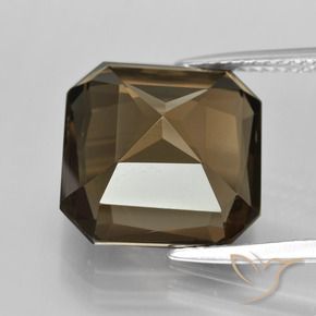 Quartzo Fumê Castanho Médio-Claro Natural 10.22ct, Corte Octógono / Esmeralda, VVS