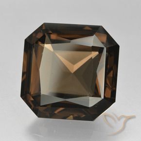 Quartzo Fumê Marrom avermelhado Natural 11.58ct, Corte Octógono / Esmeralda, VVS-VS