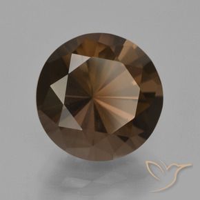 Quartzo Fumê Marrom escuro Natural 4.59ct, Redondo, VVS