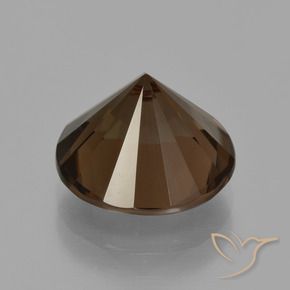 Quartzo Fumê Marrom escuro Natural 4.59ct, Redondo, VVS