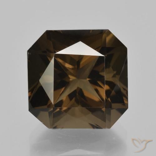 8.90ct Natural Marrom escuro Quartzo Fumê, Corte Esmeralda, VVS