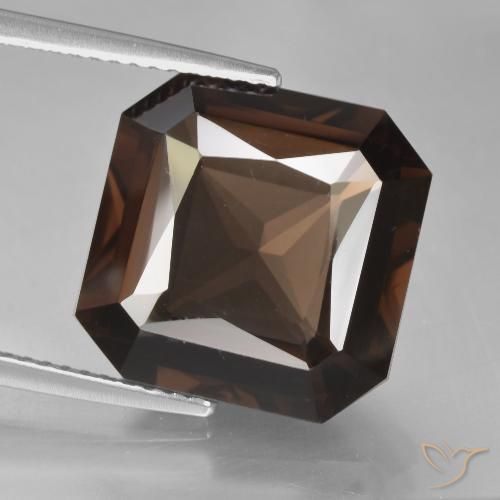 10.05ct Natural Hickory Brown Quartzo Fumê, Corte Esmeralda, VVS