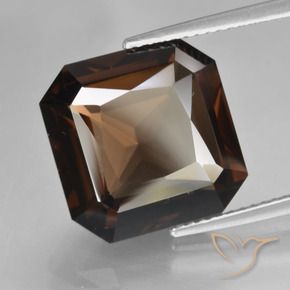Quartzo Fumê Hickory Brown Natural 10.05ct, Corte Octógono / Esmeralda, VVS
