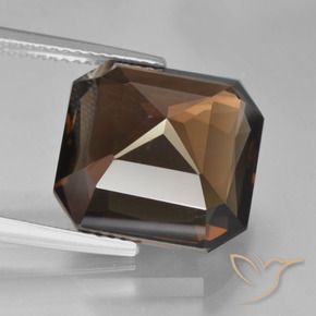 Quartzo Fumê Hickory Brown Natural 10.05ct, Corte Octógono / Esmeralda, VVS